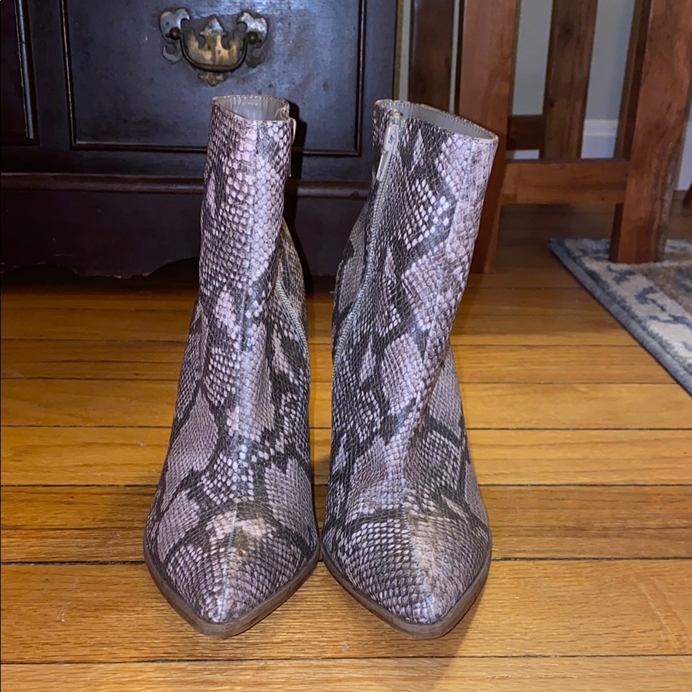 Snakeskin Pattern Women's Ankle Boots